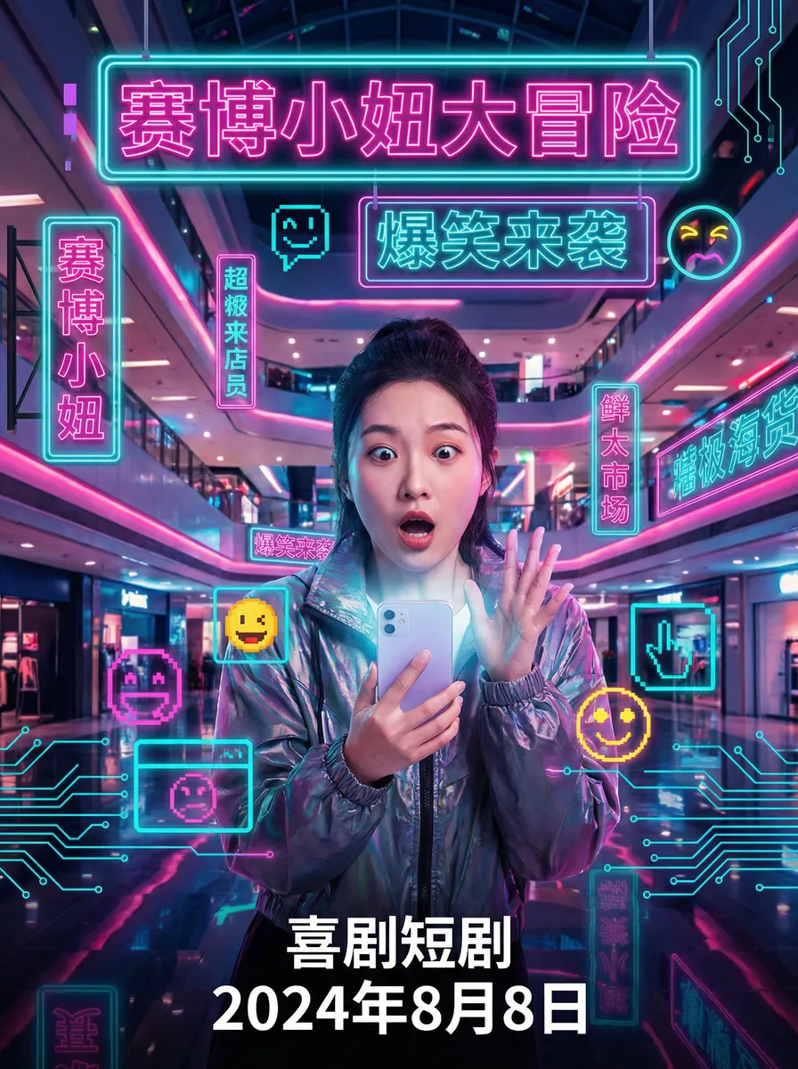 光遇荧光森林 搞笑喜剧短剧 - 赛博小妞大冒险海报